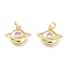 Brass Micro Pave Clear Cubic Zirconia Charms KK-M206-48G-1