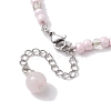 Handmade Seed Beads with Natural Rose Quartz Bracelet Making AJEW-MZ00001-01-3