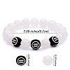 Natural White Jade Round Beaded Stretch Bracelet BJEW-SW00077-12-7