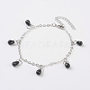 Faceted Natural Gemstone Anklets AJEW-AN00222-2