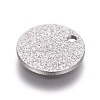 Tarnish Resistant 304 Stainless Steel Textured Pendants STAS-I098-01-10mm-P-2