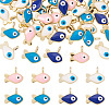 40Pcs Alloy Enamel Charms ENAM-PJ0001-15-2