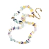 Natural Fluorite Chips Beaded Necklace NJEW-FZ00004-08-4