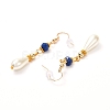 Teardrop Glass Pearl Beads Dangle Earrings with Glass Beads EJEW-JE04619-5