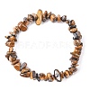 Natural Tiger Eye Chip Beads Stretch Bracelet for Women BJEW-AL00003-11-2