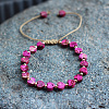 Bohemian Dyed Natural Imperial Jasper Heart Bead Braided Bead Bracelets for Women FS-WG782CA-13-1