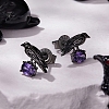 Halloween 925 Sterling Silver Cubic Zirconia Stud Earrings EJEW-P327-01A-B-1
