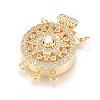 Brass Micro Pave Cubic Zirconia Box Clasps ZIRC-F107-07G-1