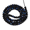 AB Color Plated Natural Black Spinel Beads Strands G-T144-B07-03-2