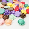 Mixed Resin Rose Flower Cabochons X-CRES-A0061-M-1