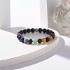 Natural Lava Rock & Mixed Stone Round Beads Stretch Bracelet BJEW-JB07469-02-2