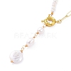 Natural Baroque Pearl Keshi Pearl Pendant Necklaces NJEW-JN02864-2
