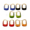 Rack Plating Real 18K Gold Plated Brass Rectangle Hoop Earrings EJEW-B034-13G-1