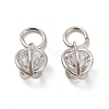 Rack Plating Brass Clear Cubic Zirconia Pendants KK-E081-09P-1