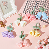 6Pcs 6 Colors Handmade Cotton Yarn Crochet Lily of the Valley Pendant Decorations DIY-FG0006-90-4