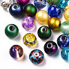 Mixed Style & Mixed Color Round Spray Painted Glass Beads DGLA-X0003-10mm-2