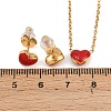 Heart 304 Stainless Steel Enamel Necklaces & Stud Earrings Sets for Women SJEW-K003-03G-6