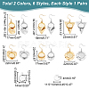 12 Pairs 12 Style Glass Blank Dome Dangle Earrings EJEW-AB00025-4