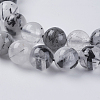 Natural Black Rutilated Quartz Beads Strands G-G448-8mm-13-3