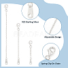 925 Sterling Silver Chain Extender Sets STER-BC0002-58-4