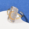 304 Stainless Steel Double Color Cuff Rings RJEW-S635-01GP-04-1