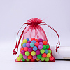 Rectangle Organza Drawstring Bags CON-PW0001-054D-13-1