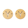 PVD Vacuum Plating 201 Stainless Steel Hollow Flat Round Links FIND-R149-03Y-G-1