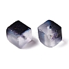 Frosted Glass Beads with Golden Glitter Powder DGLA-NH001-8mm-01B-2