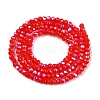 Electroplate Opaque Solid Color Glass Beads Strands EGLA-A044-P1mm-L22-3