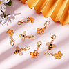 40Pcs 2 Style Alloy Enamel Honeycomb & Bees Pendant Decorations HJEW-SC0001-21-4