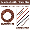 10 Yards 5 Colors Braided Leather Cord WL-CL0001-08-2