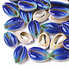 Printed Natural Cowrie Shell Beads X-SSHEL-R047-01-A01-1