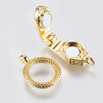 Brass Fold Over Magnetic Clasps KK-G338-01G-1