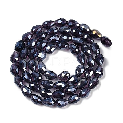 Transparent Electroplate Glass Beads Strands EGLA-N013-T6mm-B06-1