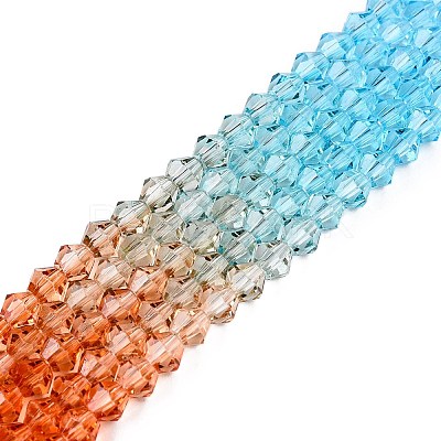 Gradient Color Baking Paint Glass Bead Strands DGLA-A039-T4mm-A016-1