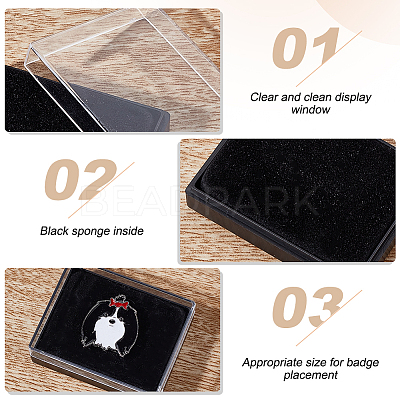 Plastic Badge Storage Box CON-WH0086-121E-1
