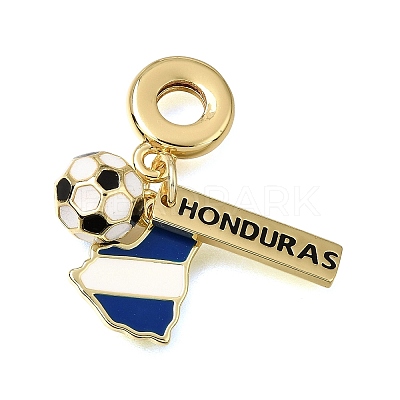 Football Theme Brass & Enamel European Dangle Charms KK-CBA8E93-01F-1