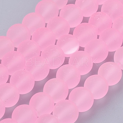 Baking Paint Transparent Glass Bead Strands GLAA-S031-8mm-20-1