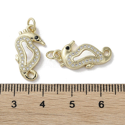 Brass Micro Pave Cubic Zirconia Pendants KK-G485-27B-G-1