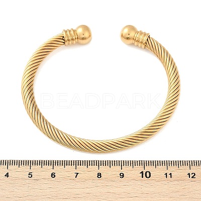 304 Stainless Steel Torque Bangles BJEW-G584-05-1