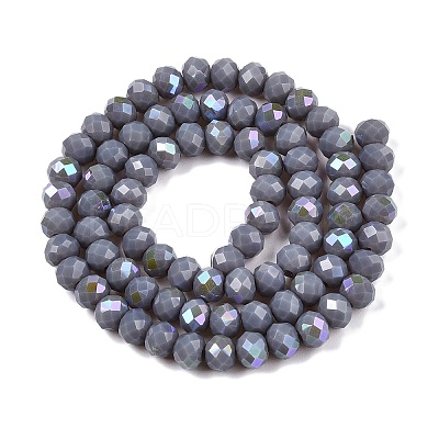Electroplate Opaque Solid Color Glass Beads Strands EGLA-A044-P6mm-L10-1