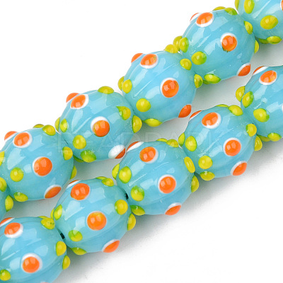 Handmade Lampwork Beads Strands LAMP-N021-007D-1