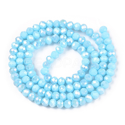 Electroplate Glass Beads Strands EGLA-A034-P1mm-B14-1