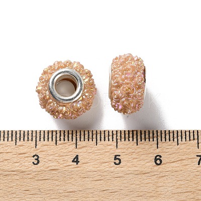 AB Color Resin Rose Flower European Beads RESI-M001-05B-1