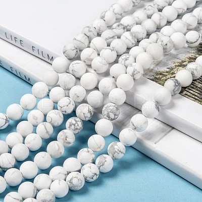 Natural Howlite Beads Strands X-G-D696-8mm-1