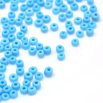 Frosted Opaque 6/0 Glass Seed Beads SEED-R029-4mm-A06-1