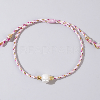 Natural Freshwater Pearl Bead Braided Bead Bracelets JH8725-7-1