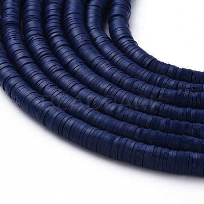 Flat Round Handmade Polymer Clay Beads CLAY-R067-6.0mm-35-1