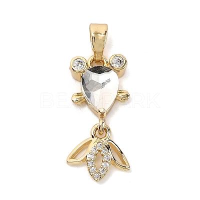 Brass Micro Pave Cubic Zirconia Pendants KK-K375-27G-19-1
