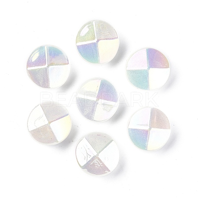 UV Plating Luminous Transparent Acrylic Beads OACR-P010-05D-1